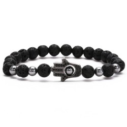 Hamsa Hand Stone Bead Charm...