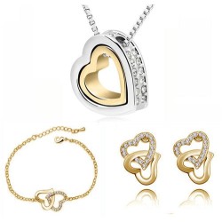 Double Heart Jewelry Set -...